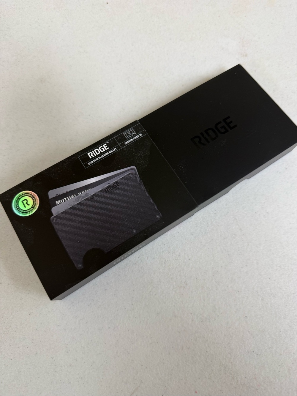 Ridge Carbon Fiber Wallet with Box and Patch - Black - Picture 5 of 10